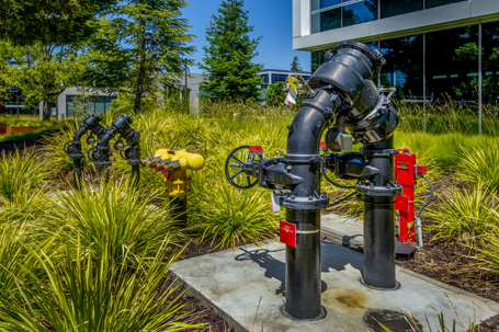backflow devices outside an office
